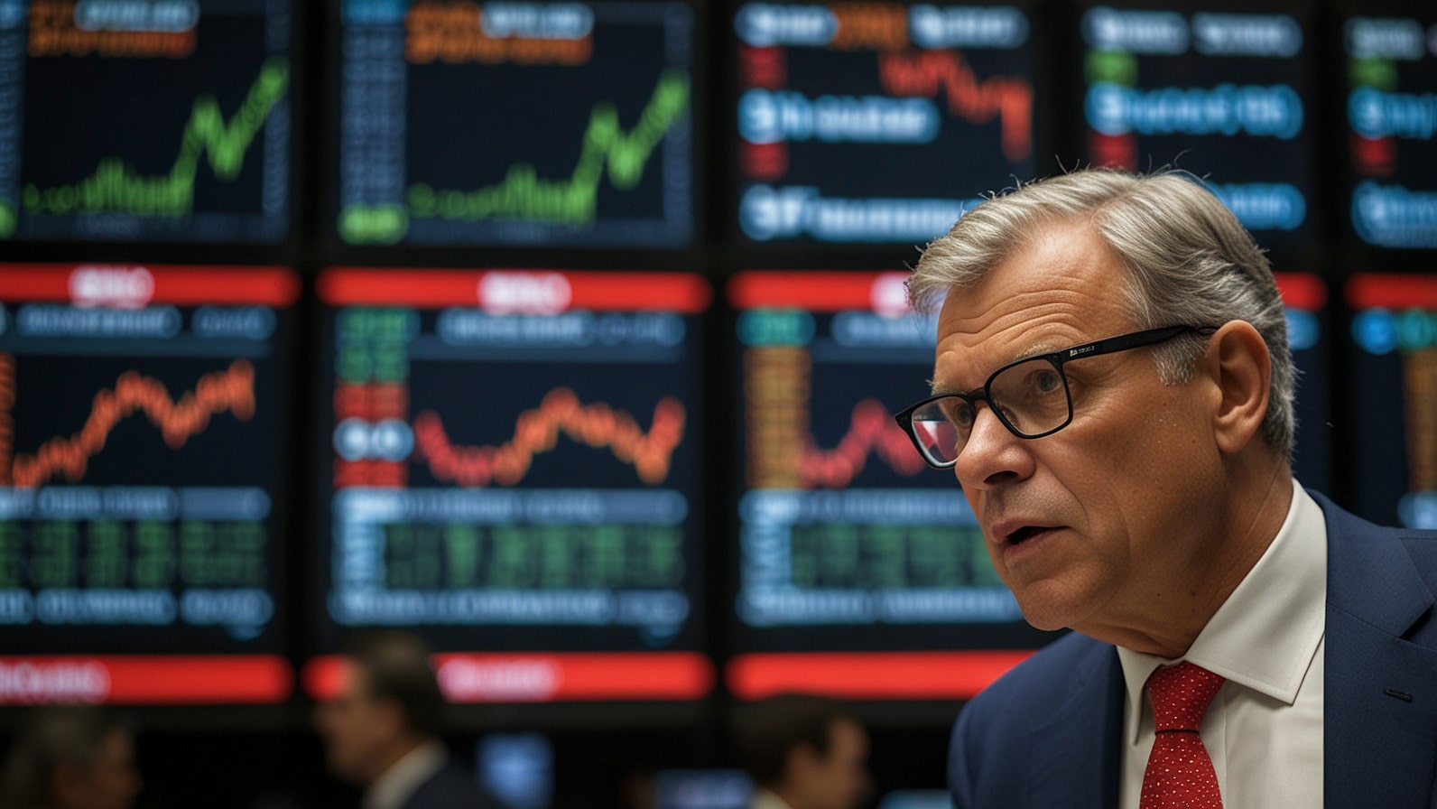 WPP stock price plunges 12% to 612p on LSE after Q3 revenue falls 4%, triggering profit warning and FTSE 100 decline, with trader reacting to red screens.